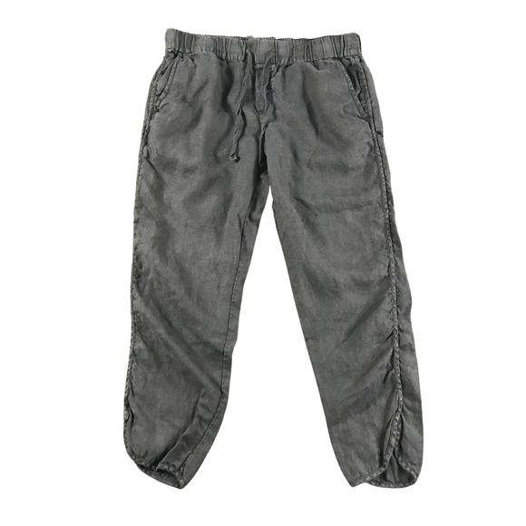 Caslon Pants - Caslon Black Linen Blend Drawstring Tulip Hem Jogger Pants Womens Medium